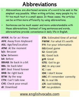 abbreviation 意味 - 言語の縮小化がもたらす未来のコミュニケーション