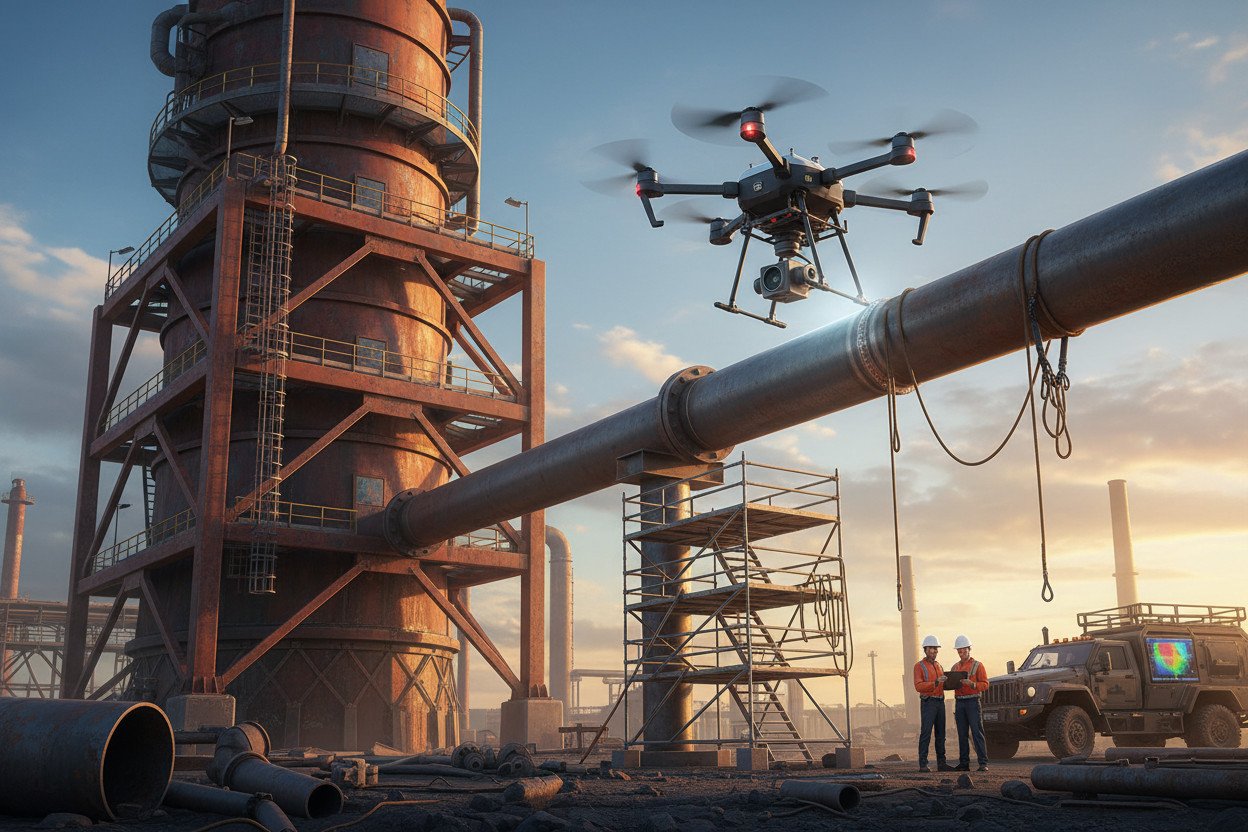 Drony inspekcja — jak UAV zastępują ekipy linowe i rusztowania